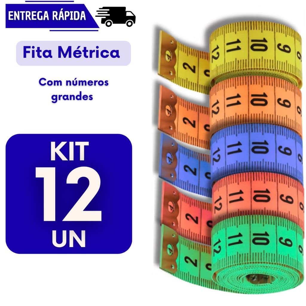 12 Fita Metrica 150cm Corporal Costureira Costura Fitness Medição Corpo Flexível Fitas Trenas Metricas Corpo Medir