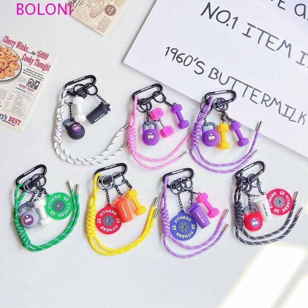 Chaveiro De Placas De Barra BOLONI , Com Fivela Em Forma De D , Mini Halteres De Simulação , Pingente De Bolsa
