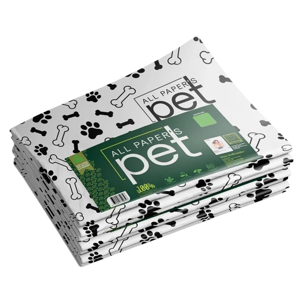 JORNAL PET TAPETE HIGIÊNICO PARA CÃES 100 FOLHAS GRANDES ALL PAPERS