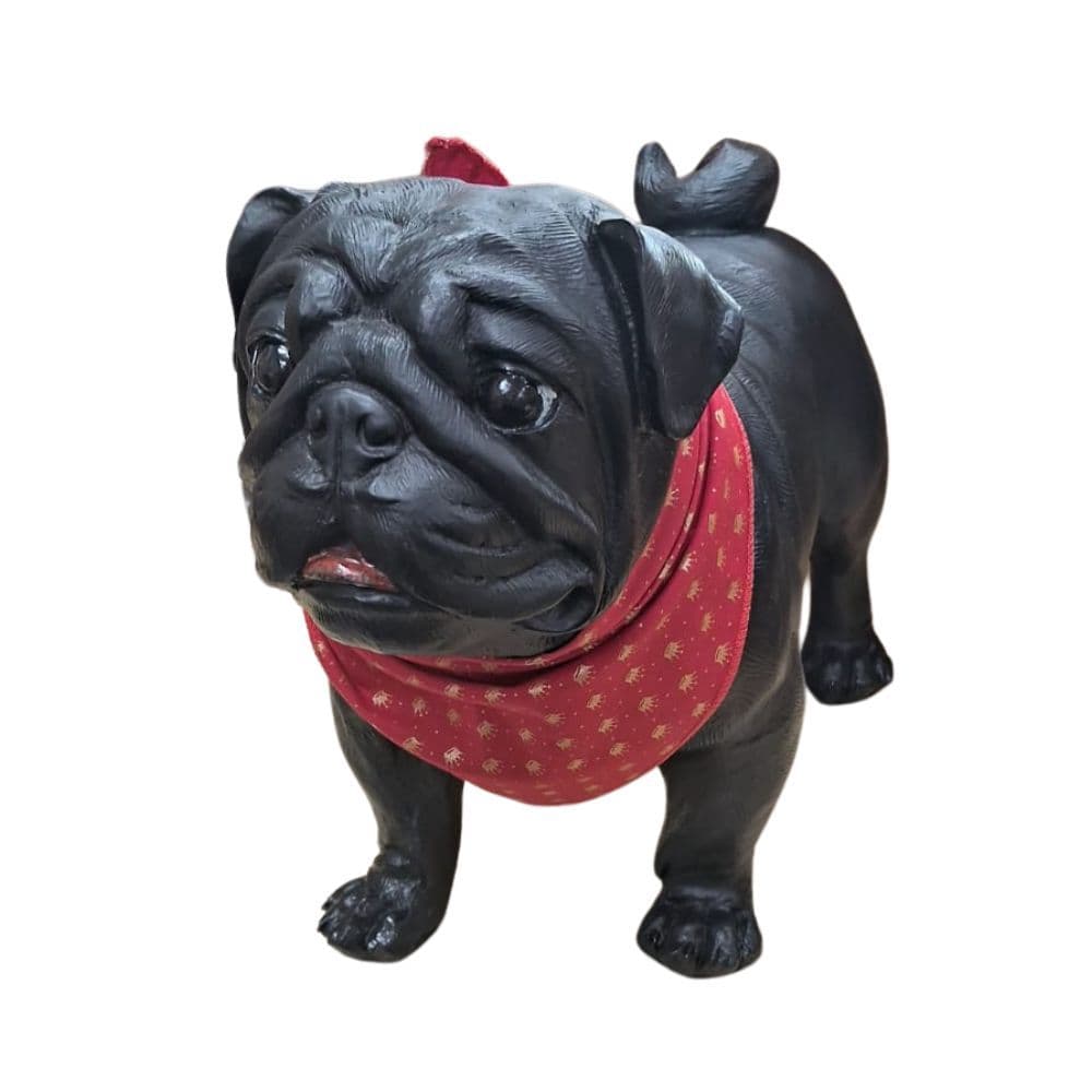 Pug Brad-11 Dog Resina Preto Grande C/ Spikes