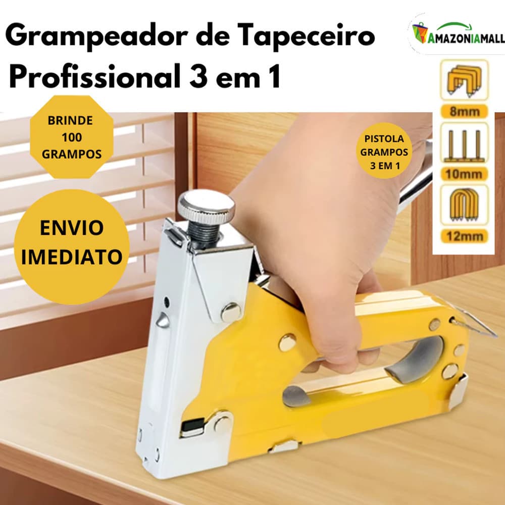 Ferramenta de Grampeador Manual de Impacto para Estofados c/ 600 Grampos