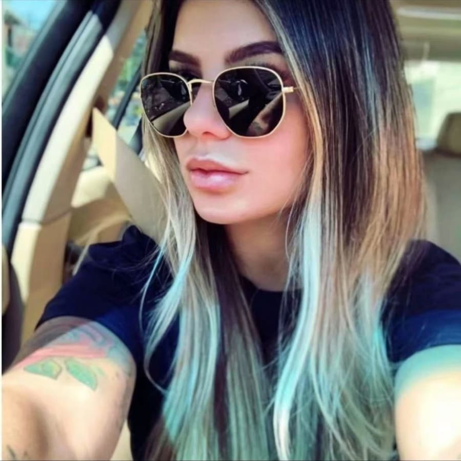 Óculos de Sol Hexagonal UV400 Masculino Feminino Unissex Oculos Classico Vintage Top Tendencias