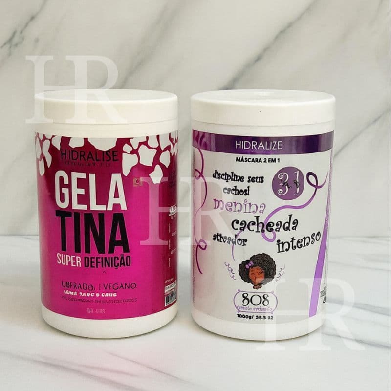 Kit Creme MENINA CACHEADA 1 Kg + Gelatina Capilar 1 Kg Hidralise