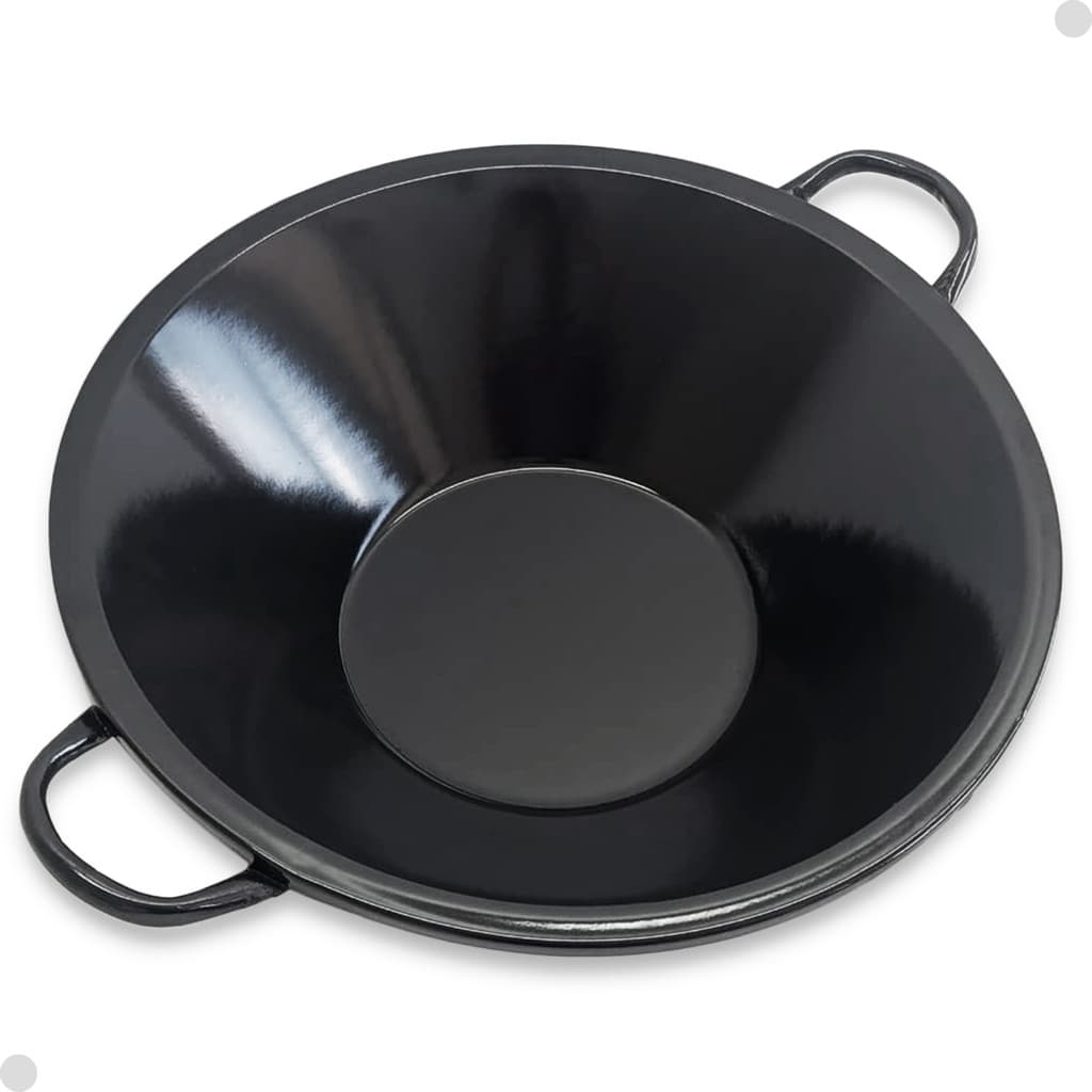 Tacho Esmaltado N° 18 Preto 10 Litros Fritura Pastel Salgado