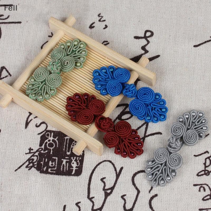 [Fel] 10 Peças Botões De Nylon Botão De Nó Chinês Feito À Mão Cheongsam Tang Terno Fecho Venda Quente