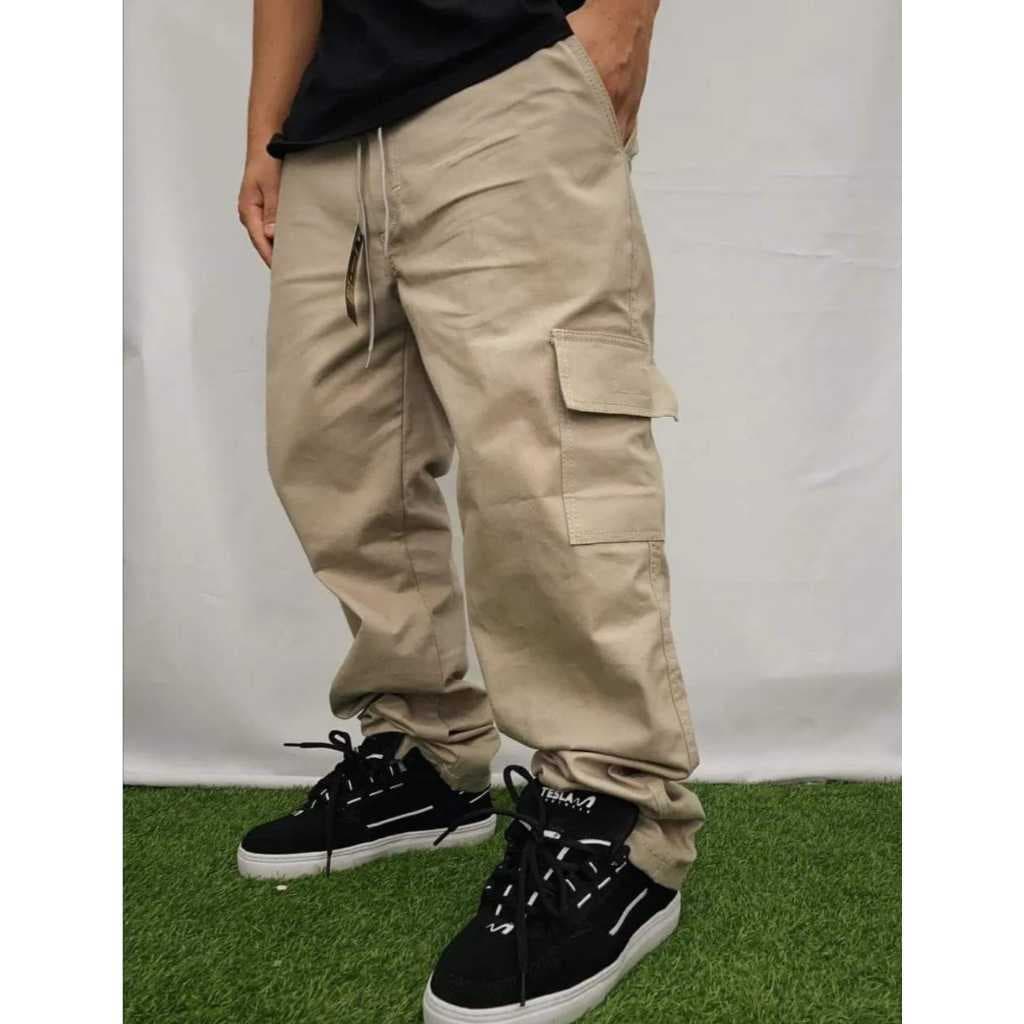 Calça Cargo Infantil Menino Preta e Bege Tamanho 4, 6, 8, 10, 12, 14 e 16 Anos
