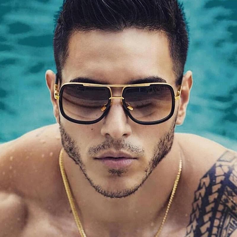 Óculos de Sol Oversized para Homens e Mulheres, Estilo Quadrado, Retro
