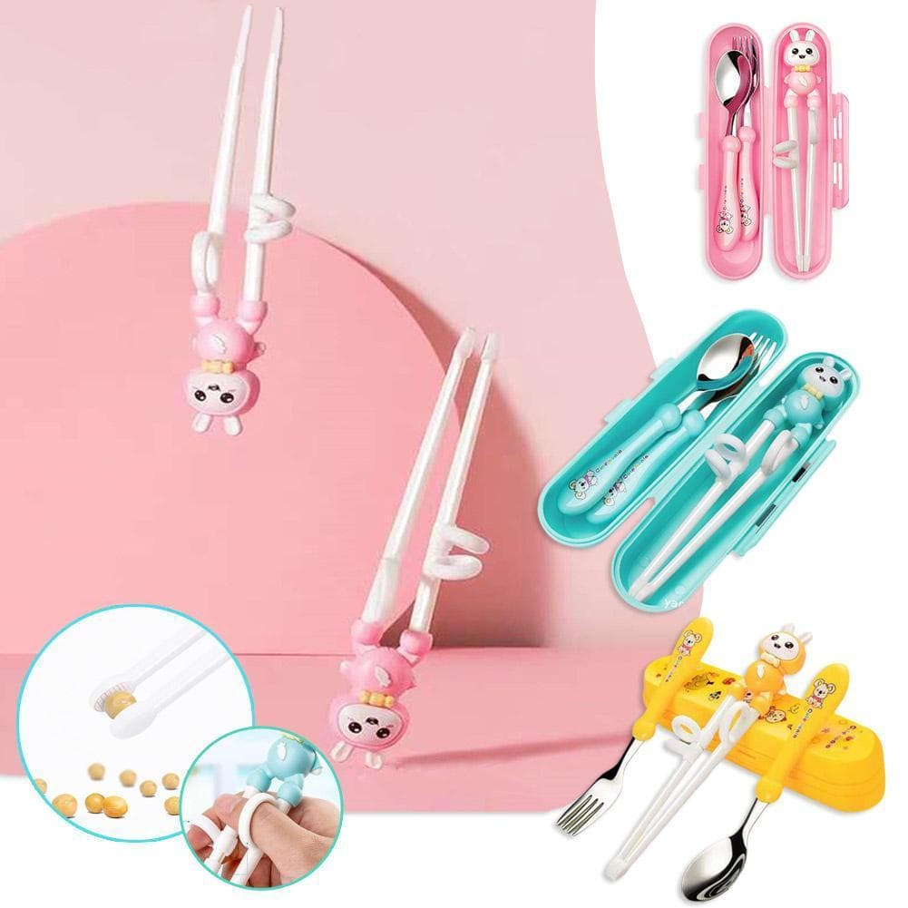 Treinamento Infantil Pauzinho Colher Garfo Conjunto Talheres Aprendizagem Utensílio N0g6