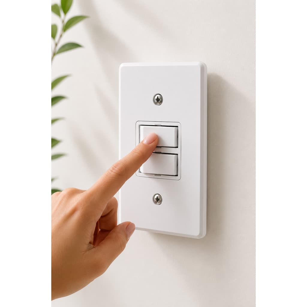 Interruptor 2 Teclas placa Duplo Simples 10A Ilumi Branco Luz Parede Fácil Instalação