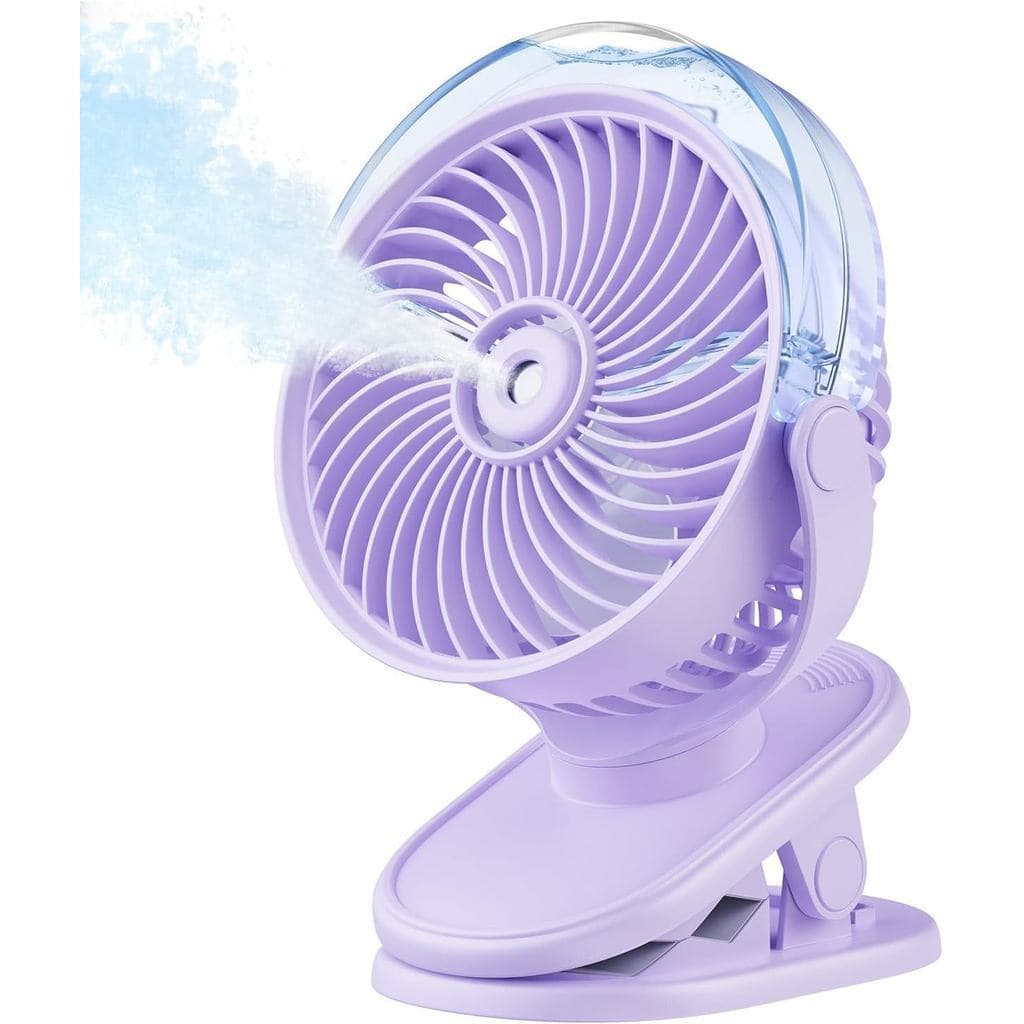 Ventilador Portátil com Clip SWEETFULL, Mini Ventilador Pessoal Recarregável USB-C com 4 Velocidades, 360 °   Resfriamen