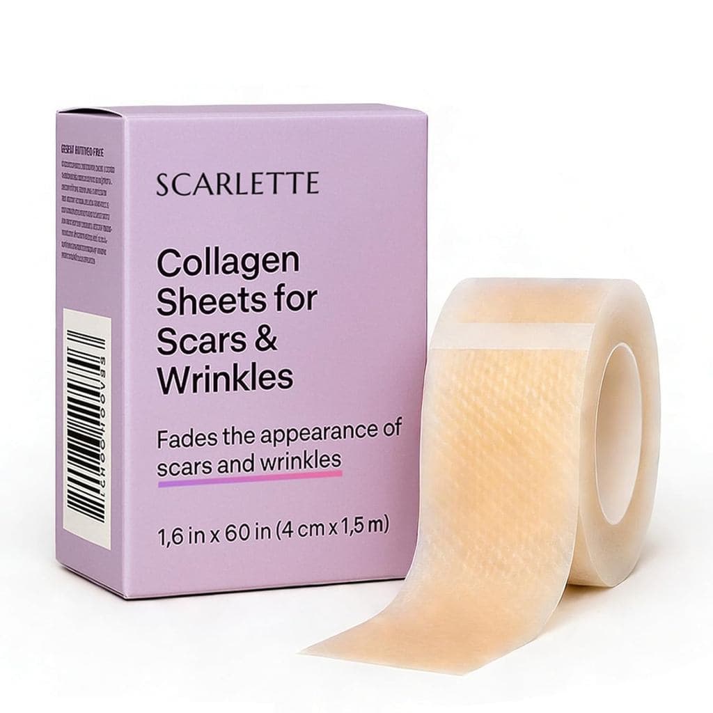 Scarlettecollagentape, folhas de colágeno para cicatrizes e rugas, para diversas cicatrizes e rugas (1 unidade) EAYP