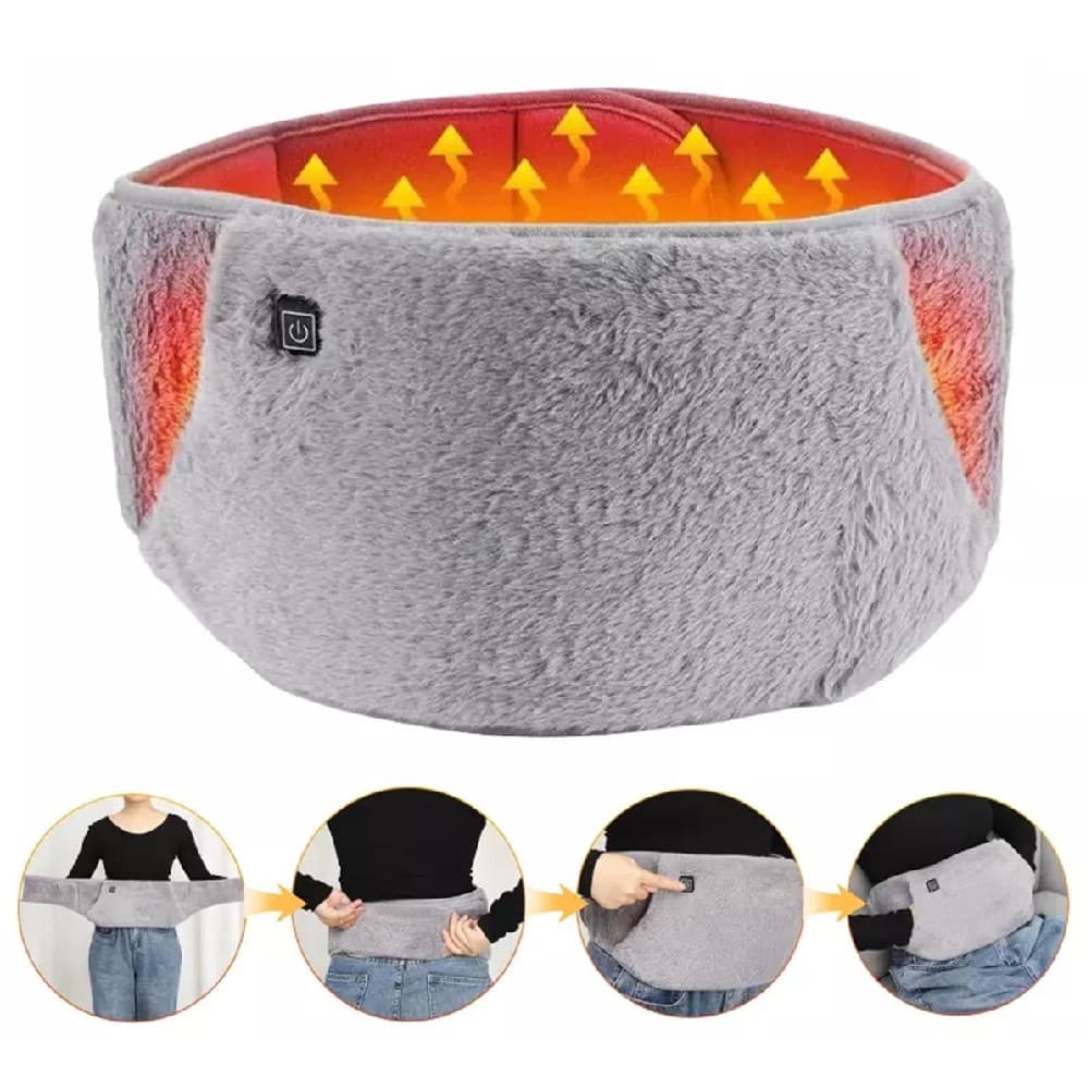 Cinto De Aquecimento USB-Almofada Aquecida Portátil Com Bolsos Para As Mãos 3 Níveis De Calor Alívio Da Dor Nas Costas