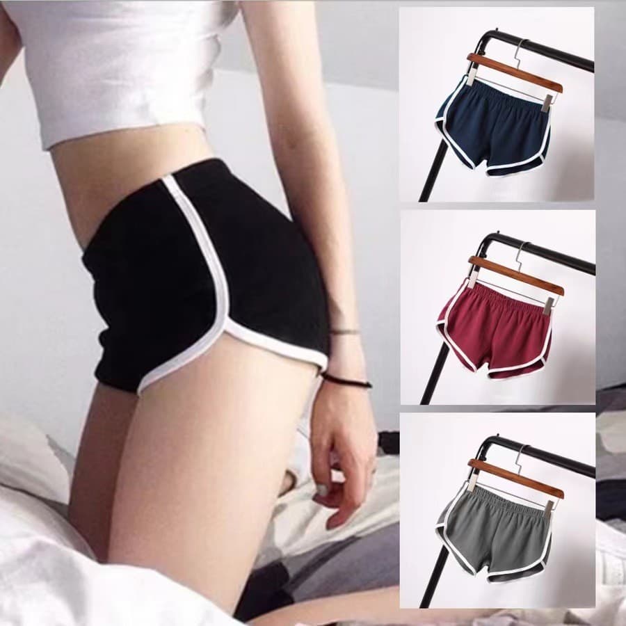 Shorts esportivos respiráveis femininos verão casa shorts casuais cor sólida moda Yoga praia calças doces cor calças que