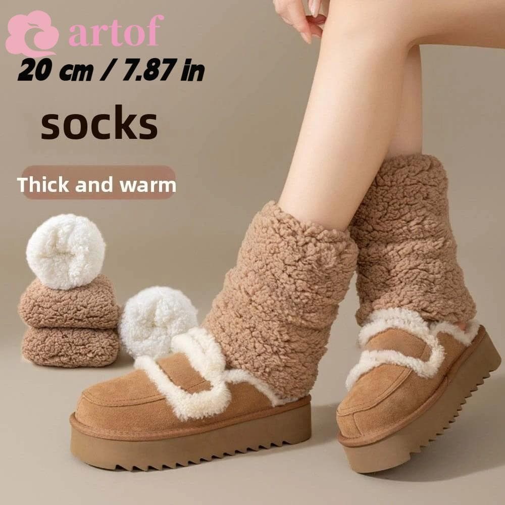 Aquecedores De Pernas Peludos ARTOF , Capa De Botas Lolita De Cano Médio Estilo Japonês , Meia De Tubo Curto Doce Y2K De