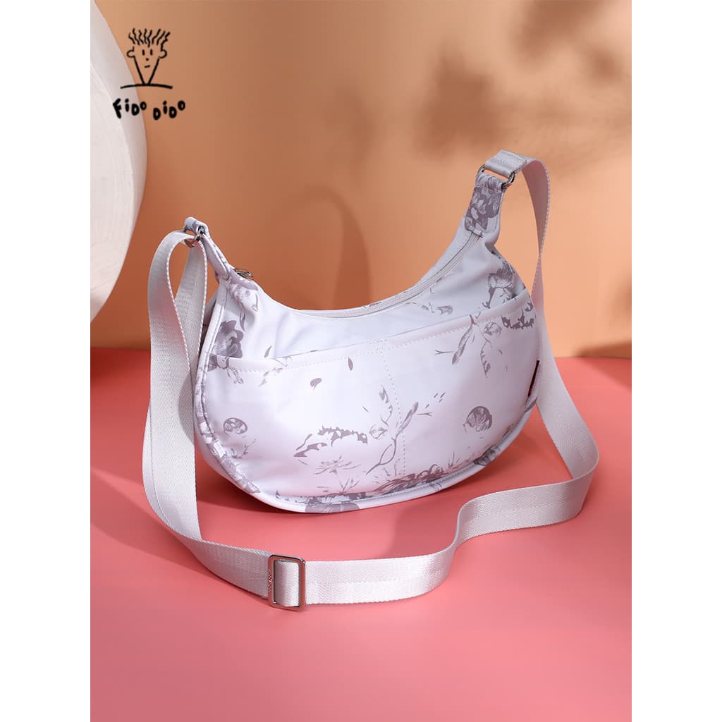 Fidu Dido Oxford Pano Bolsa Mensageiro Moda Feminina Elegante Impresso Ombro Pequena Bolsa de Lona Leve Bolsa Crescente