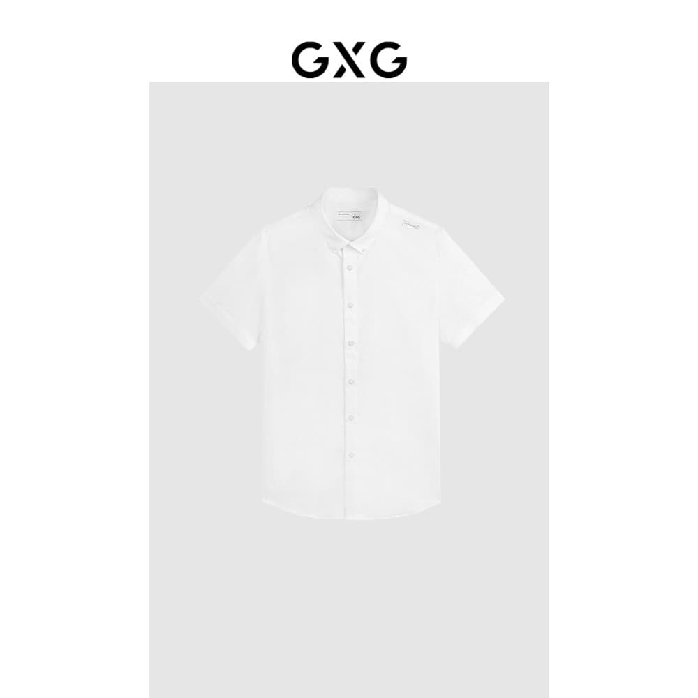 GXG Camisa masculina multicolorida de negócios sem ferro, camisa masculina de manga curta estilo verão G24X232027