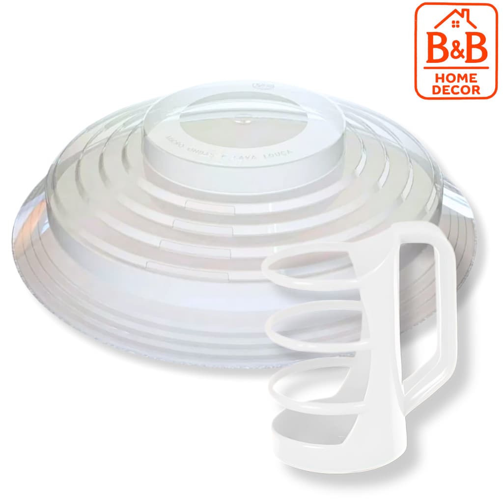 Tampa Protetora Microondas BPA Free Anti Sujeira + Boleira Redonda e Queijeira