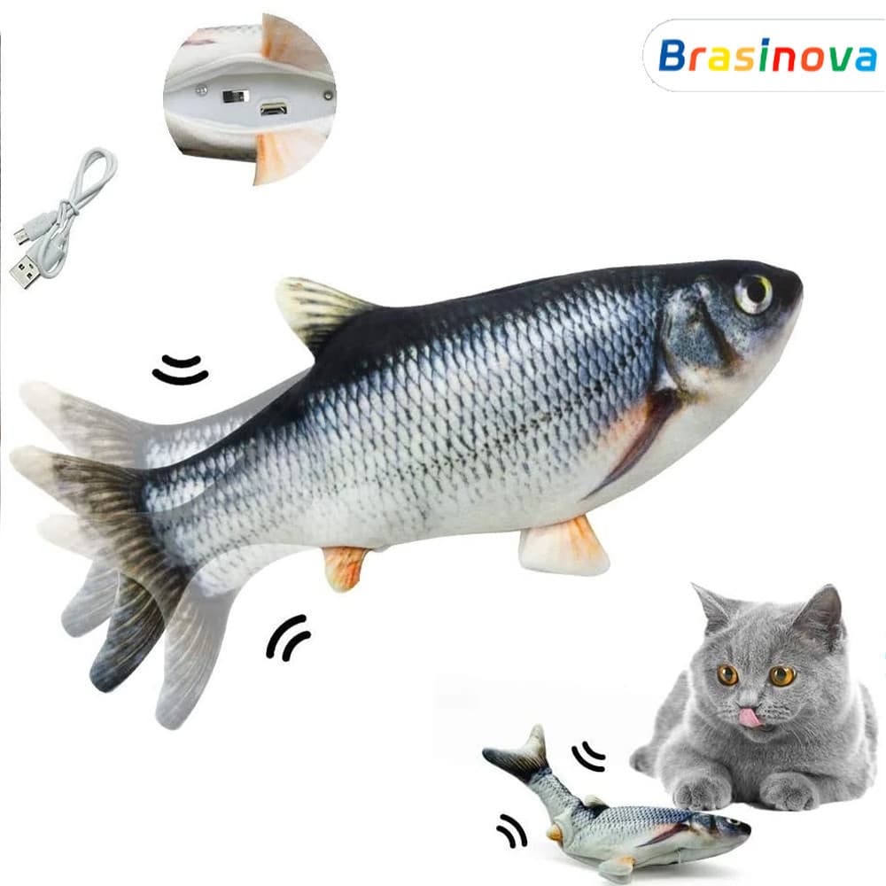 Brinquedo Estimulante com Peixe Elétrico - Atrai e Exercita Gatos e Outros Pets