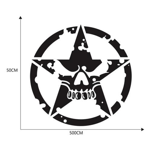 Adesivo Carro Jeep Renegade Skull Estrela Us Army T4 50cm Preto