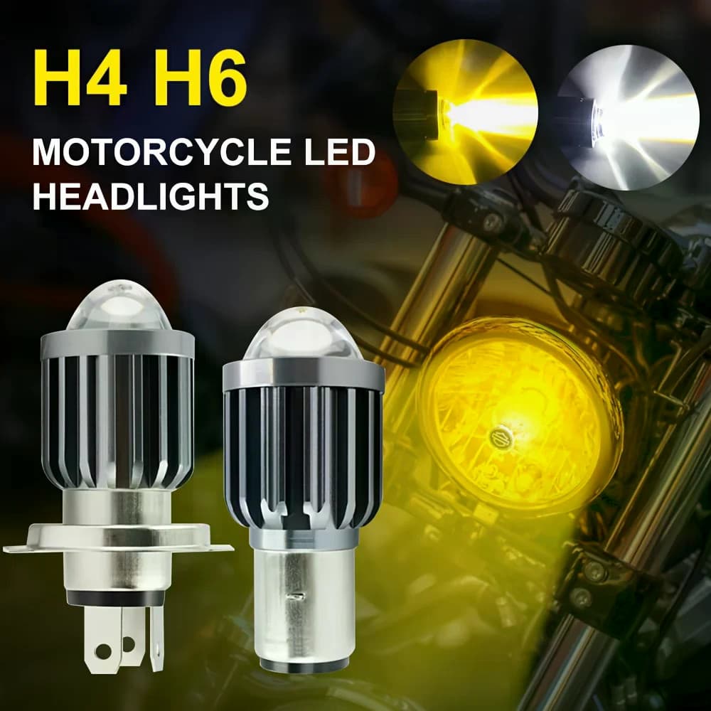 1 Pçs H4 Led Farol Da Motocicleta H4 BA20D P15D CSP Lente Branco Amarelo Hi Lo Feixe Holofote Moto Scooter Correndo Lâmp