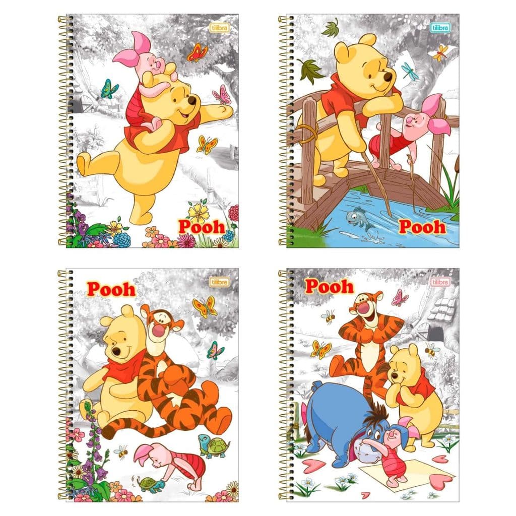 Caderno Espiral Universitário 160F 10M - Pooh Sortido