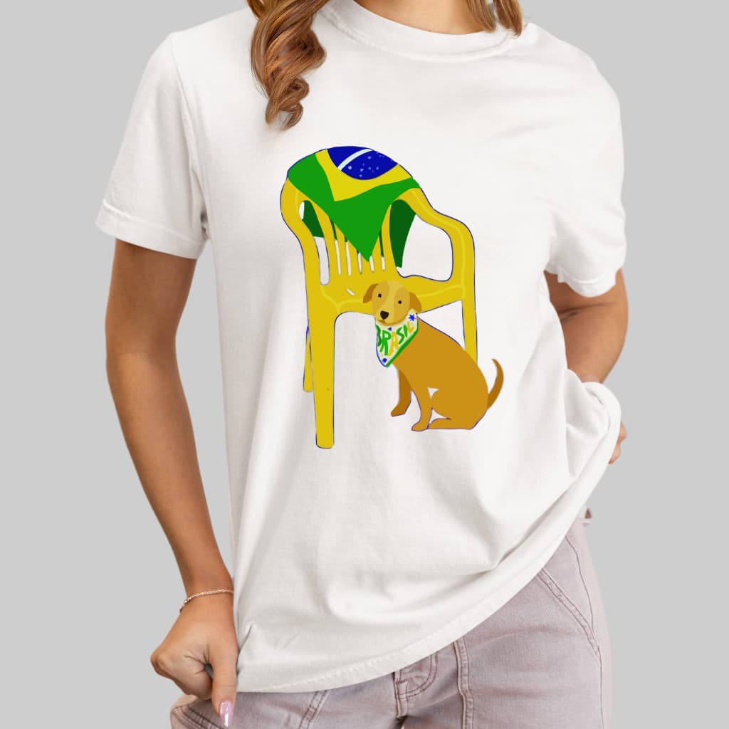 Camiseta Meme Brasil Tropical Unissex Cachorro Caramelo Brasileiro - Infantil Adulto Plus Size Envio Imediato