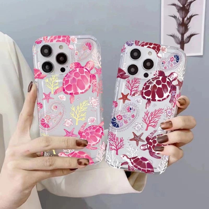 Capinha Capa Para MOTO G04 G13 G14 G15 G20 G22 G32 G34 G35 G60 G84 Transparente À Prova de Choque Estampa de tartaruga