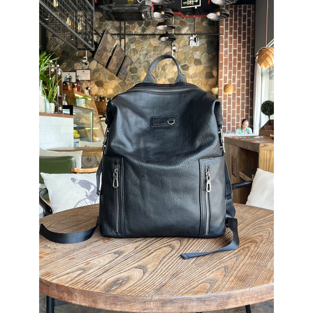 Lobo estrada Retro primeira camada de couro genuíno completo mochila dos homens grande capacidade viagem negócios Commut
