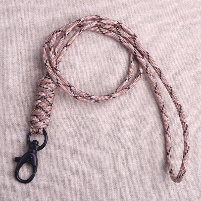 Chave de fivela de Metal tecida à mão, alça de pescoço pendurada, chaveiro, pingente, cordão, alça de documento, chave p
