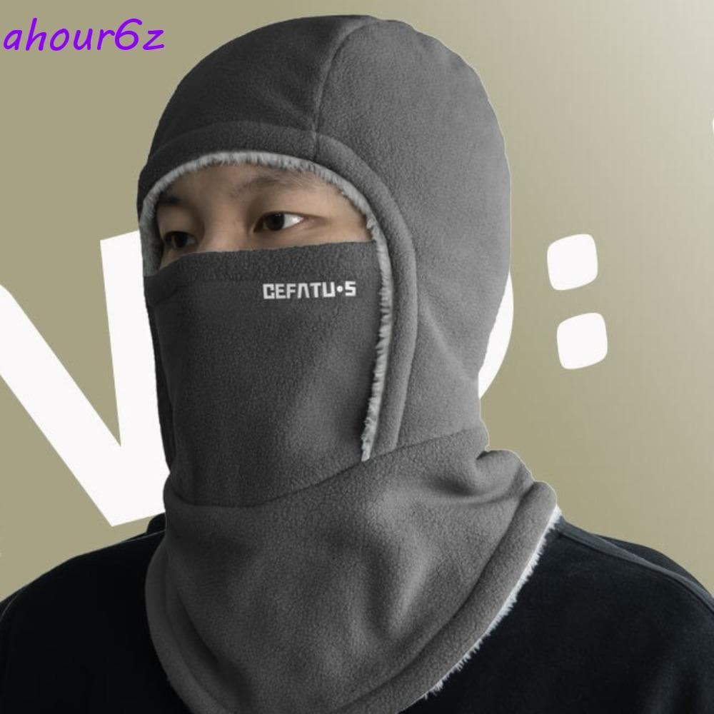 AHOURZ Capuz E Chapéu Quente , Boné De Ciclismo Balaclava À Prova De Vento De Lã Térmico Para Esqui Grosso Frio