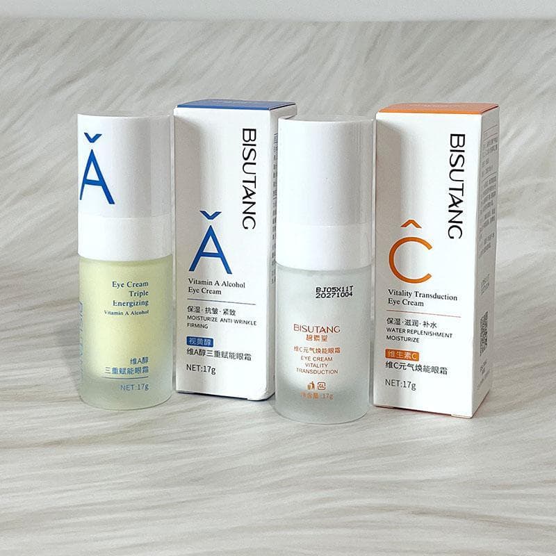 Bisutang Vitamina A Álcool Triplo Fu Neng Vitamina C Vitalidade Rejuvenescedor Creme Hidratante para os Olhos Manhã Uma