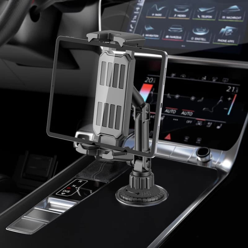 Suporte para tablet para porta-copos de carro, adequado para iPads de 4 a 14 polegadas, com rotação de 360 graus. °
