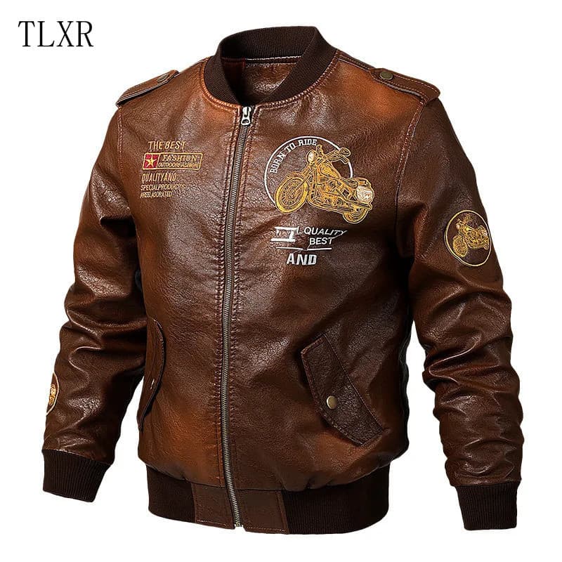 Colwao Nova Jaqueta de Couro Masculina para Motocicleta para Outono e Inverno, com Isolamento Térmico Moderno Estilo Bas