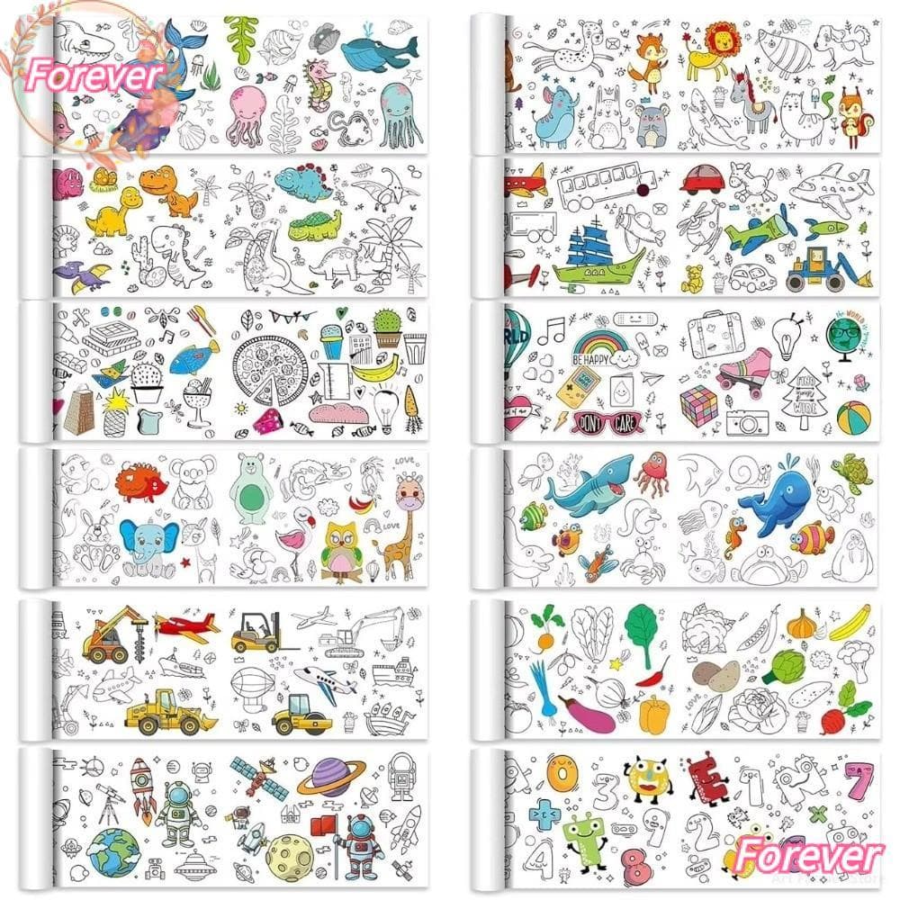 Tela Infantil EQUIP , Papel De Desenho Mundial De Dinossauro De Transporte , Rolo Com Enchimento De Cores