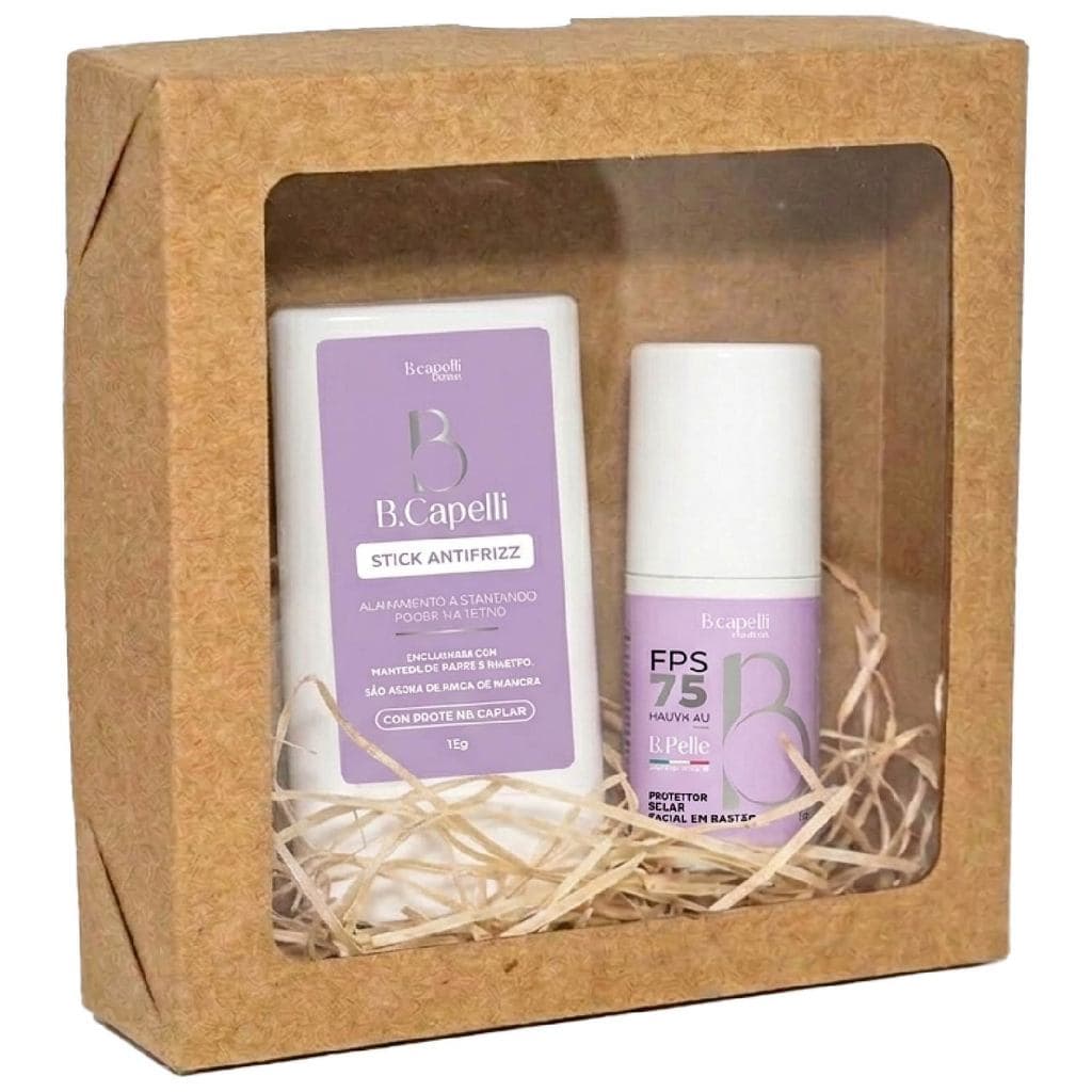 KIT B CAPELLI STICK ANTIFRIZZ + PROTETOR SOLAR FPS 75 PEACH BONUCCI PHARMA CUIDADOS BELEZA LUXO