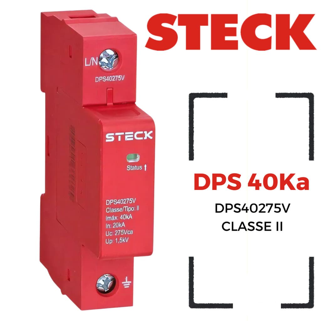 Dispositivo De Proteção contra Surto Dps 40ka 275vca Classe 2 Steck