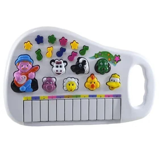Piano Teclado Animal com Microfone (opcional) | Brinquedo de Música Infantil