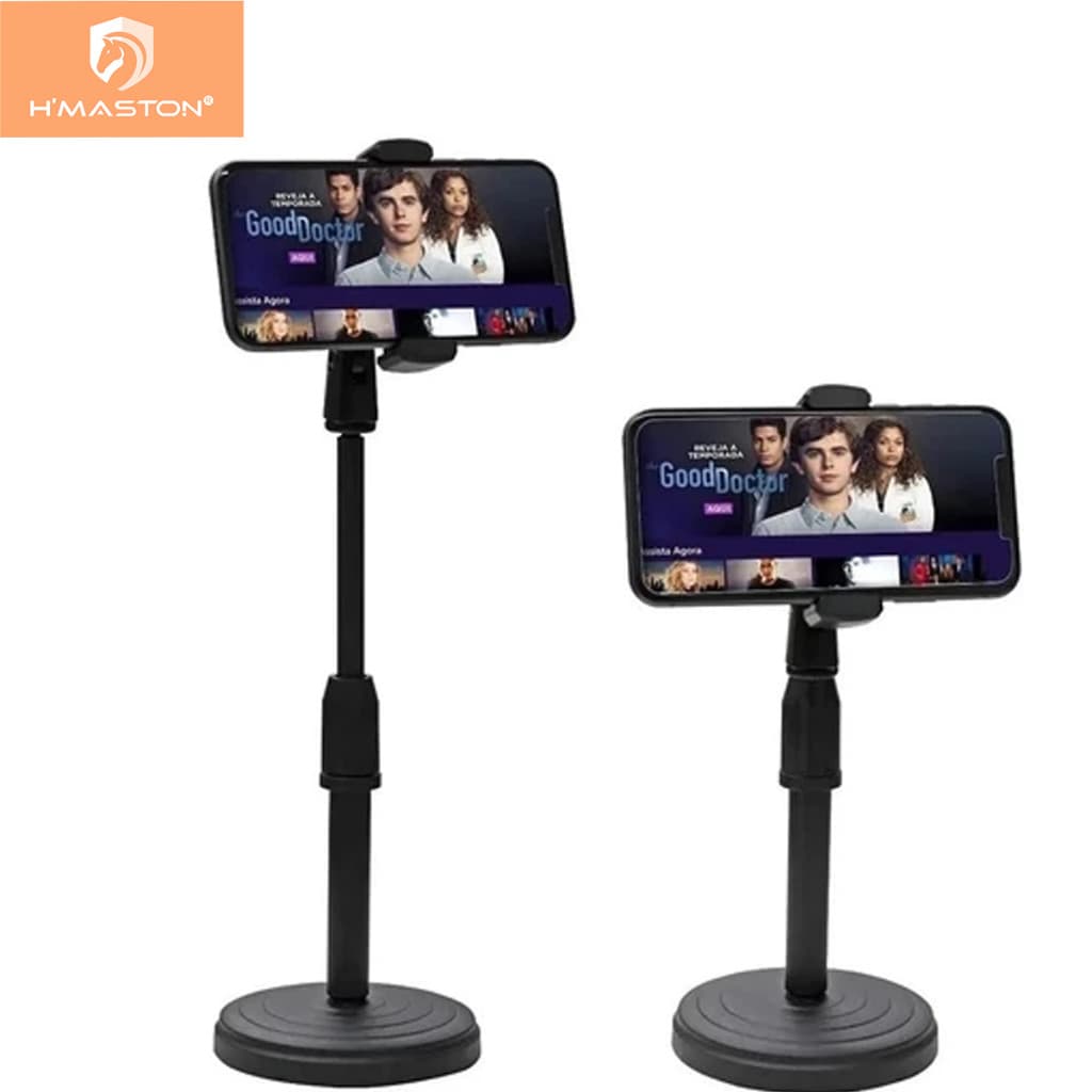 H'maston ZM-16 Suporte Para Celular De Mesa Tripé Com Braço Articulado 360º Altura Ângulo Ajustável