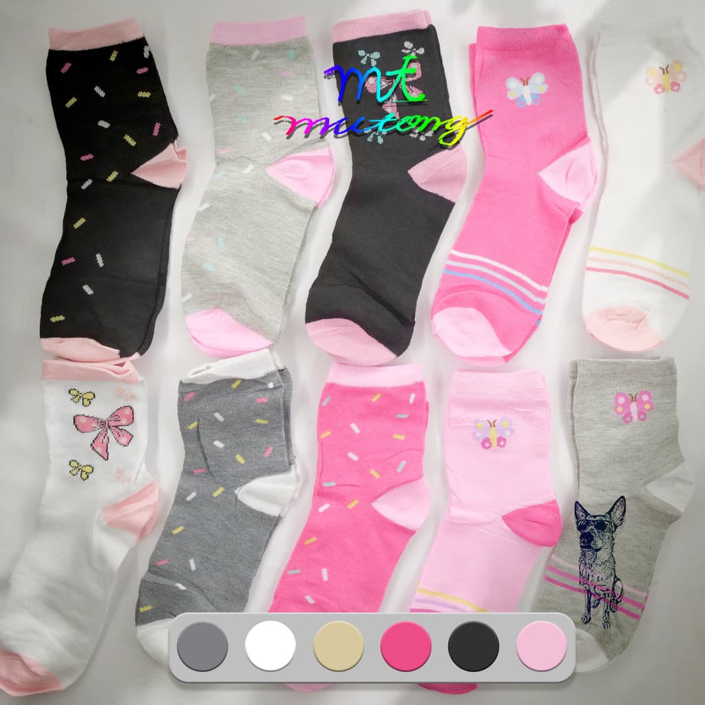 A.Kit 3/6/12 Par Cano Alto/meia longa Feminino Estampado Adulto.verao.natal.confortavel.dia a dia /512