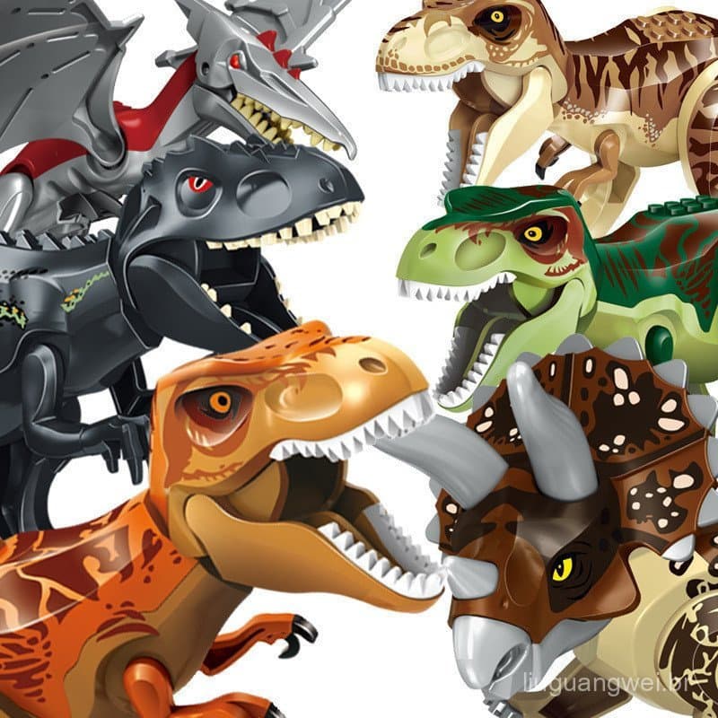 Blocos de Construção Grandes de Dinossauro do Jurassic World Brinquedo Infantil Presente Compatível com as Principais Ma