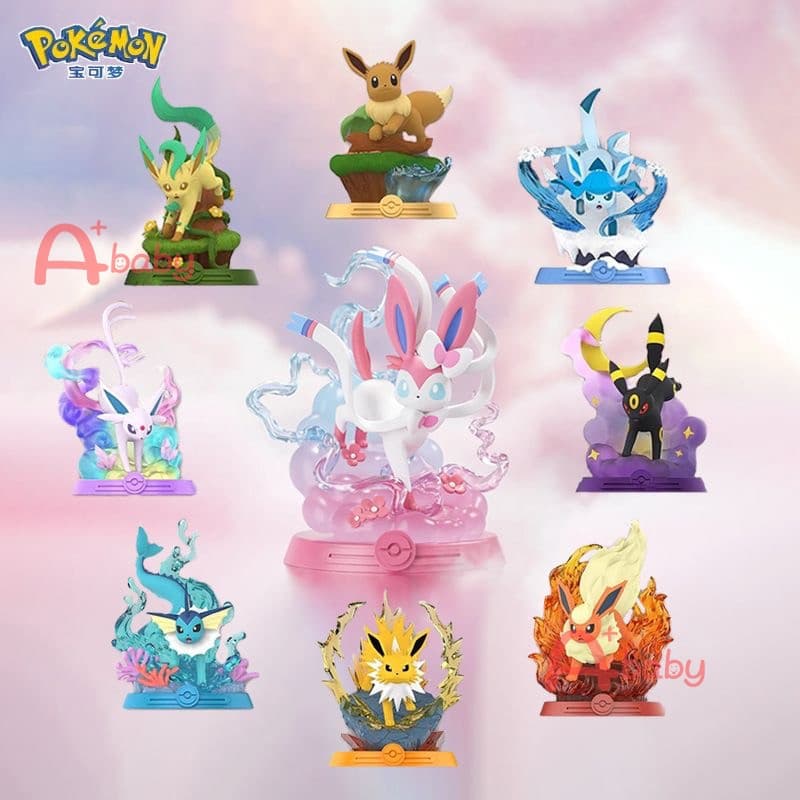 Pokemon Blind Box (Eevee/Sylveon/Umbreon/Espeon/Glaceon/Leafeon/Flareon/Jolteon/Vaporeon) Brinquedo De Aniversário Para