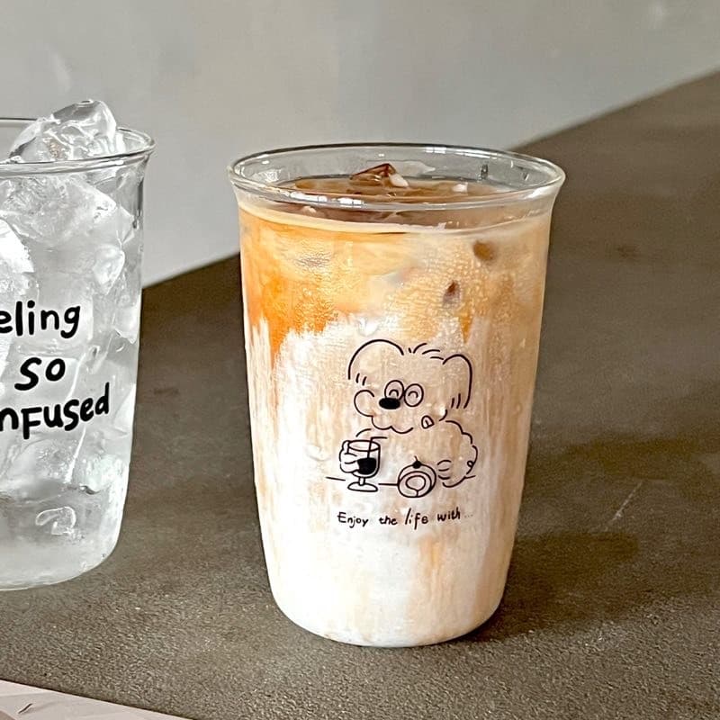 Ins copo de vidro resistente ao calor, copo de café americano, copo de bebida fria, café da manhã, leite, suco