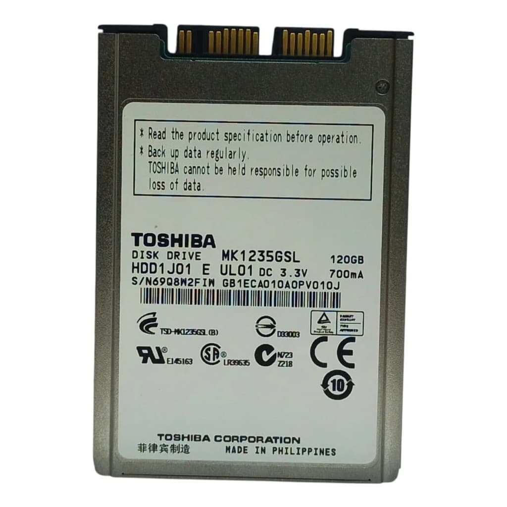 Hd 120gb 1,8  Micro Sata Mk1235gsl Toshiba Prateado
