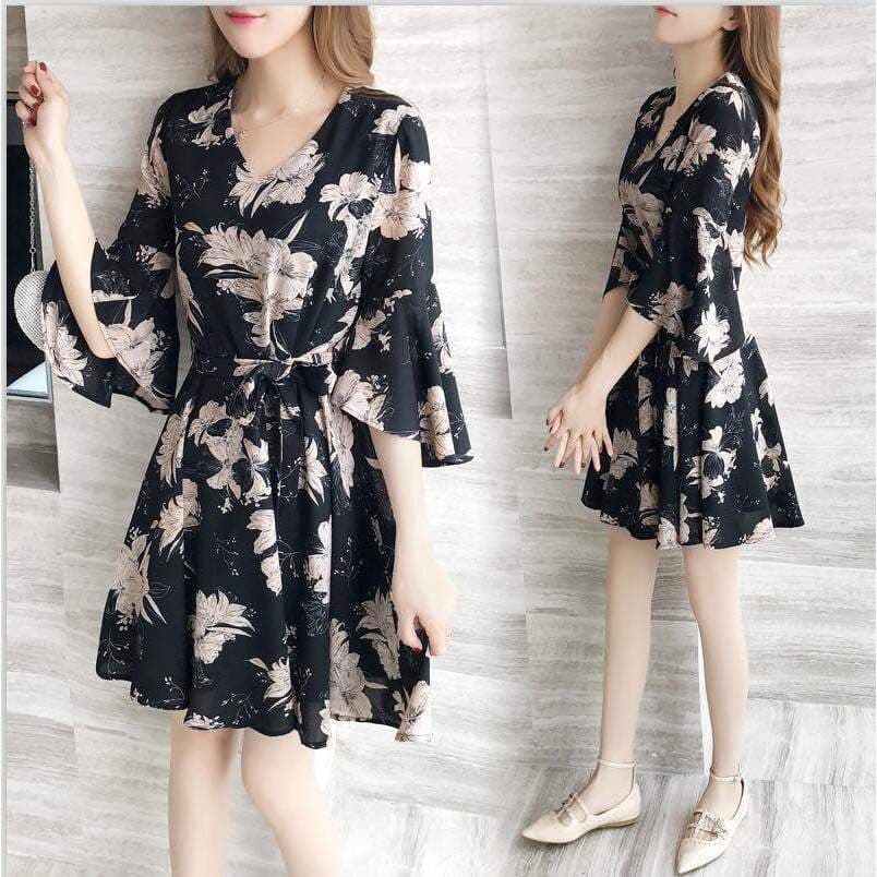 Novo produto vestido Floral feminino vestido de verão saia verão 2019 novo estilo feminino na moda estudante versão core