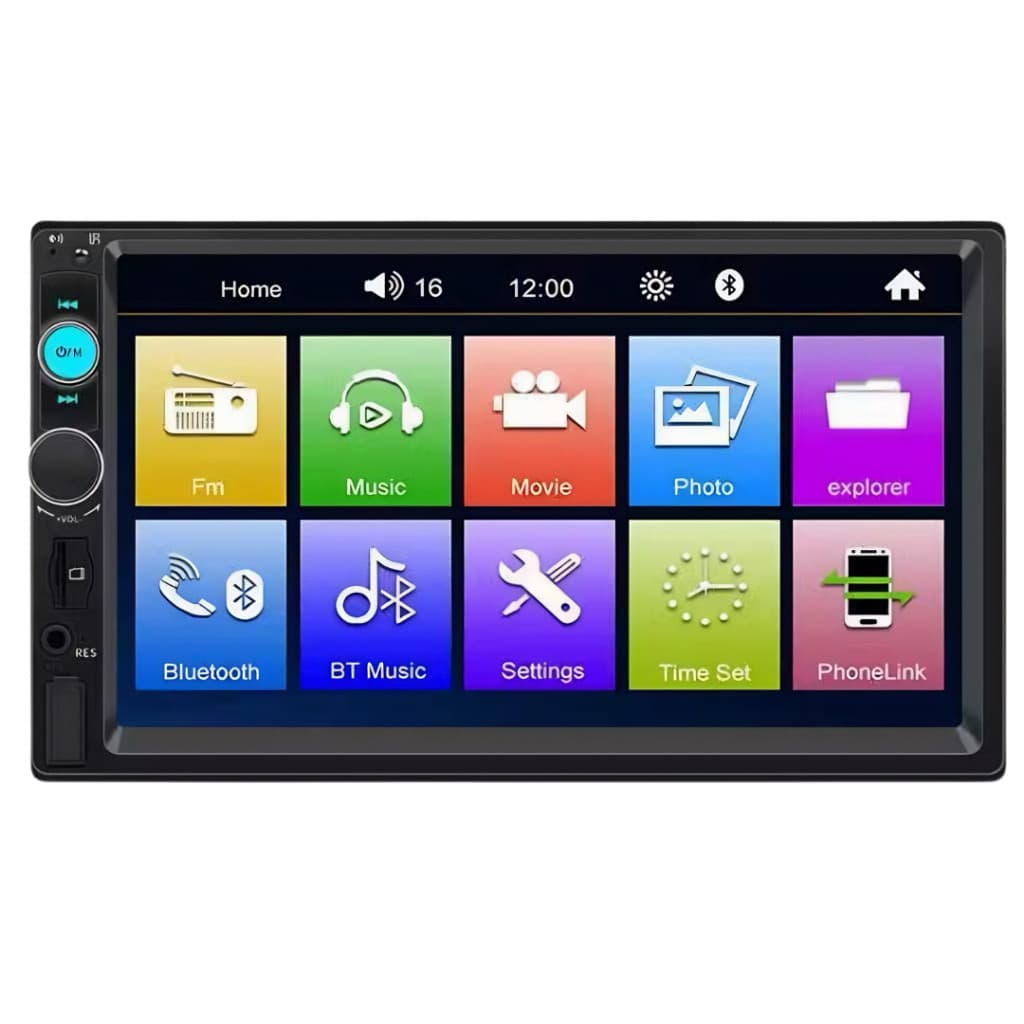 Central Multimídia Automotiva 7” Touch Screen Bluetooth Espelhamento Android com Suporte a Câmera Ré