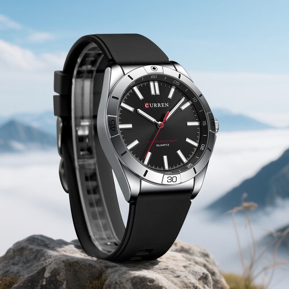 Relógio Masculino Original da Marca CURREN, Design Único, Estilo Casual, Pulseira de Silicone, Multifuncional FD0I