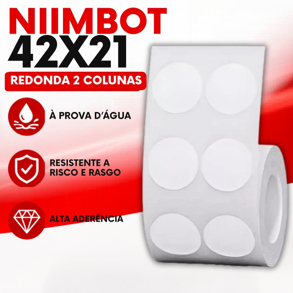 Etiqueta Redonda 42x21mm Para Impressora Niimbot B1 B21 B3s