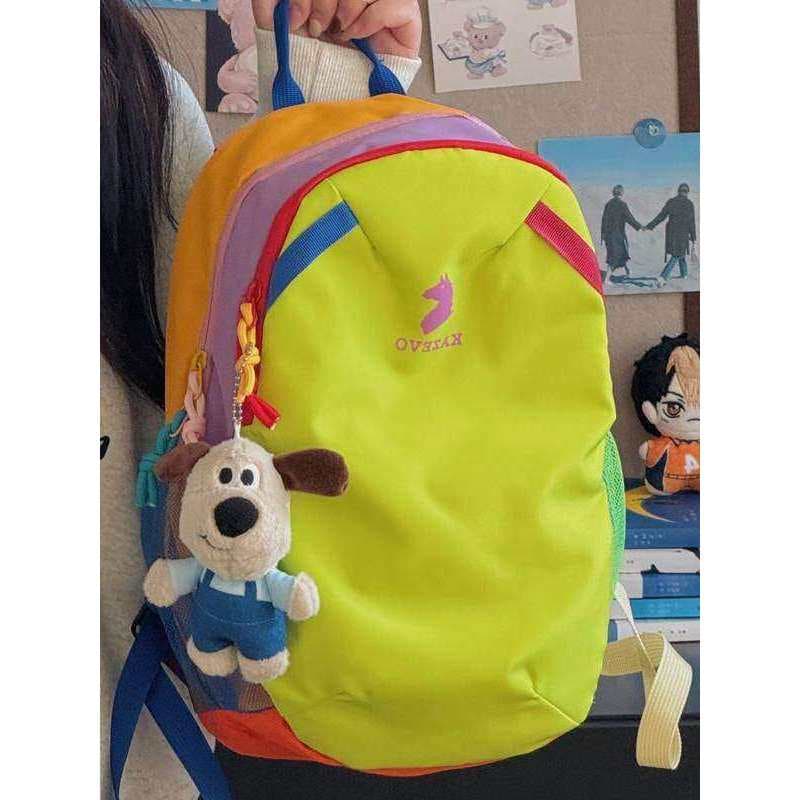 Dopamina mochila jardim de infância contraste cor mochila de viagem caminhadas escalada lazer ao ar livre leve saco de p