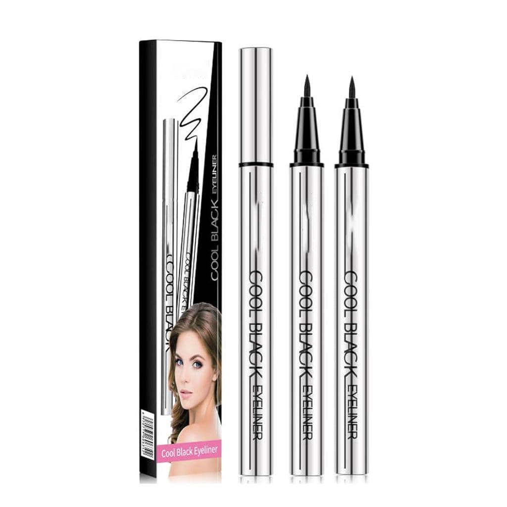 Delineador de Olhos de Longa Duração, À Prova d'Água, Aplicação Suave 24 Horas, Textura Ultra-Sedosa, Leve (2 Peças)