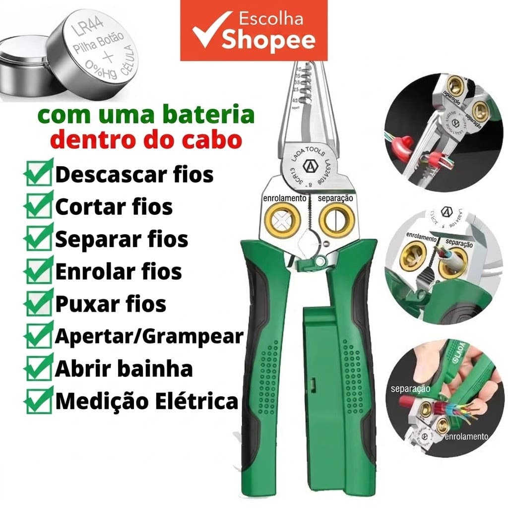 Alicate De Decapagem De Fio Multifuncional De Aço Inoxidável Para Medição Elétrica De Enrolamento